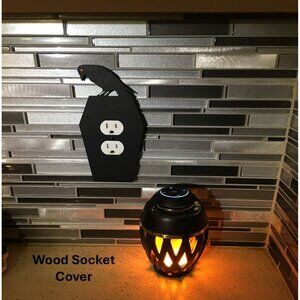3D printed, Wood or Acrylic Spooky Raven atop a Coffin Light Face Covers